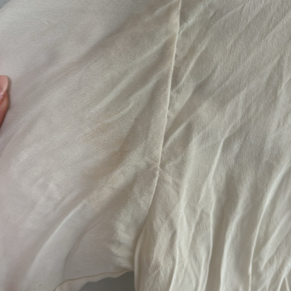 Equipment cream sheer long-sleeve 100% silk top - Picture 3 of 8